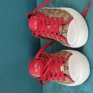 Coach New York Red and Brown Sneakers